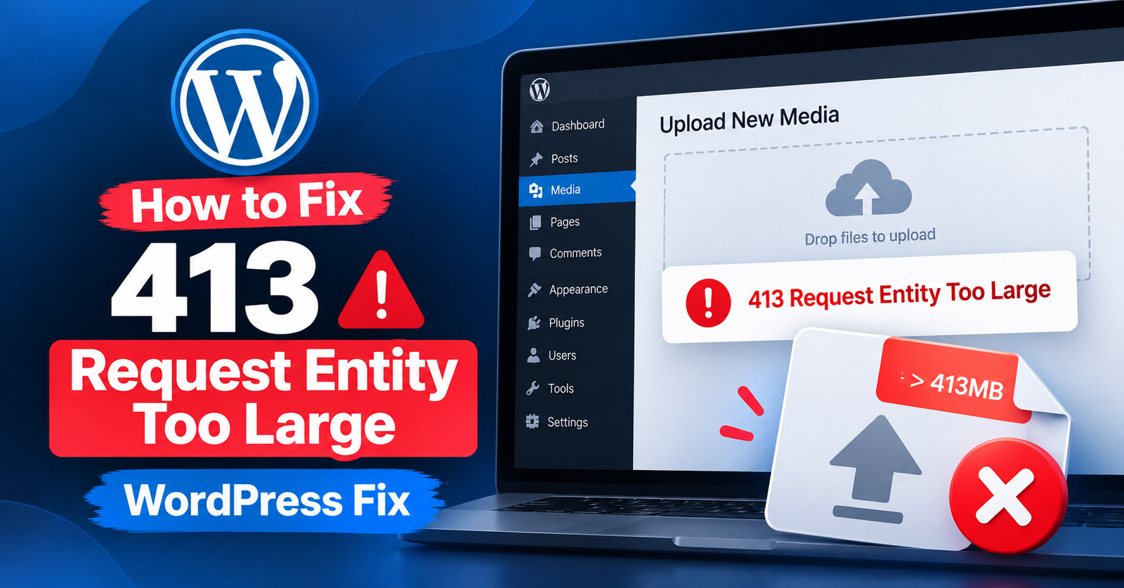 fix 413 request entity too large wordpress
